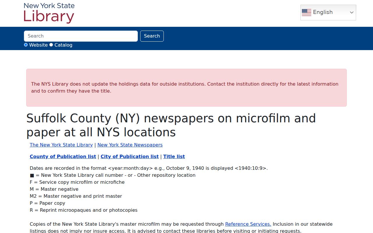 Lindenhurst city directory newspaper holdings at the New York State Library