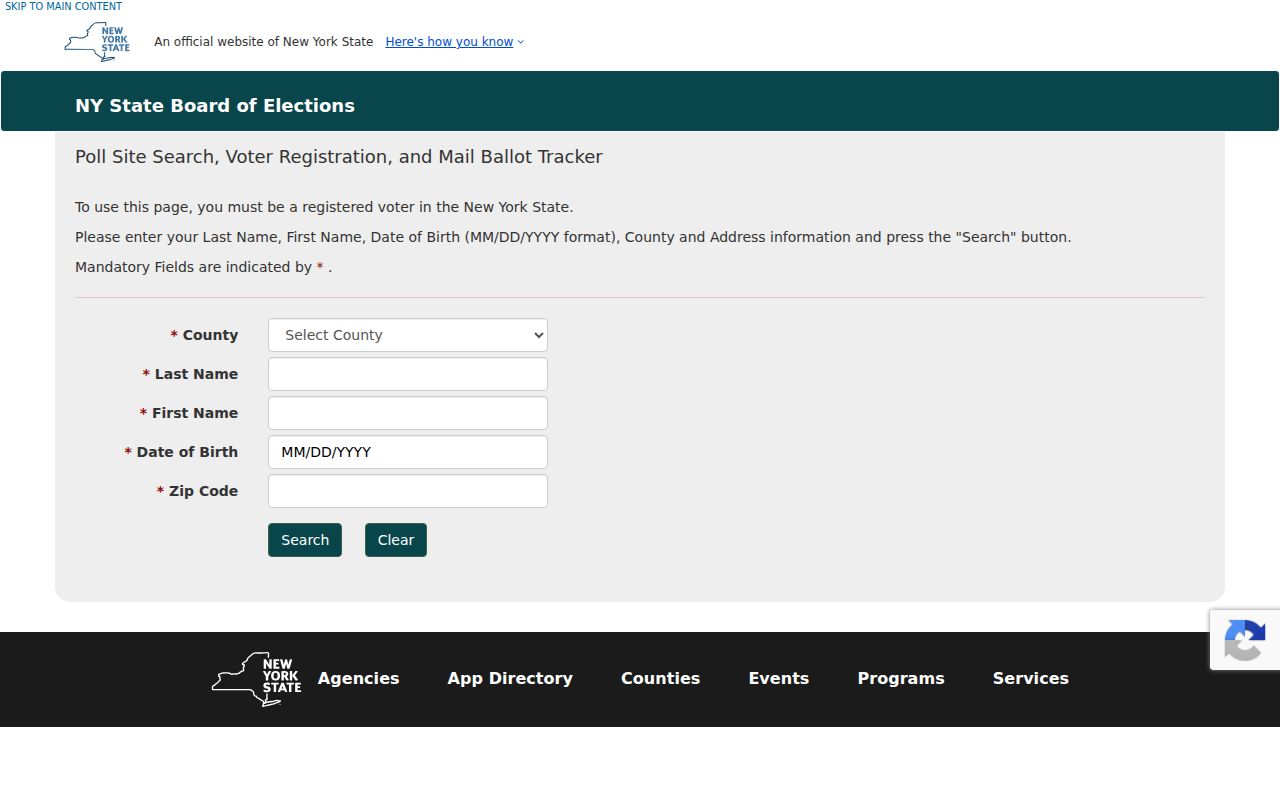 Lindenhurst residents directory New York voter lookup screen