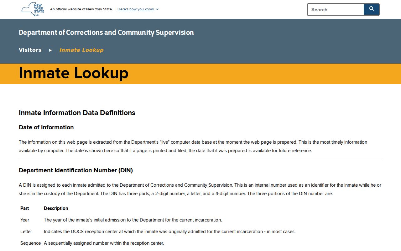 Lindenhurst resident lookup reference to the New York DOCCS state-custody search